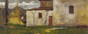 Farmhouses by Silvestro Lega, rural oil painting wall art, Realism