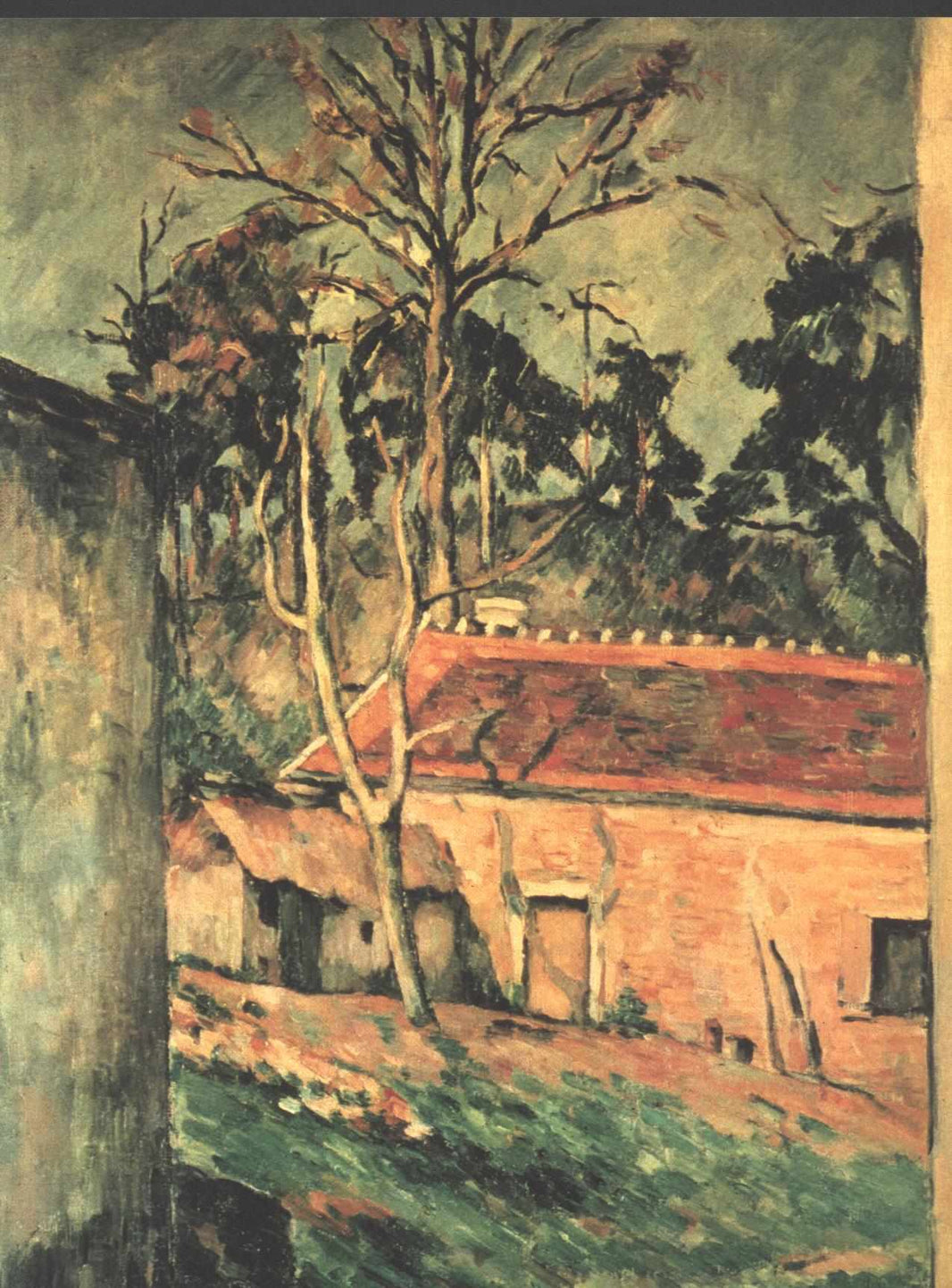 Farmyard at Auvers by Paul Cezanne — hand-painted botanical oil painting reproduction on canvas