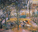 Farmyard at the Maison Rouge, Pontoise by Camille Pissarro — forest oil painting wall art, Impressionism