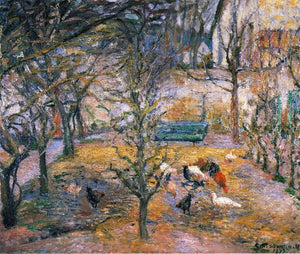 Farmyard at the Maison Rouge, Pontoise - Camille Pissarro