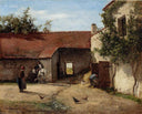 Farmyard by Camille Pissarro — hand-painted landscape oil painting reproduction on canvas