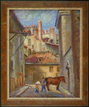 Farrier at Work in Town by Jacob MÄcznik — urban oil painting wall art, Post Impressionism