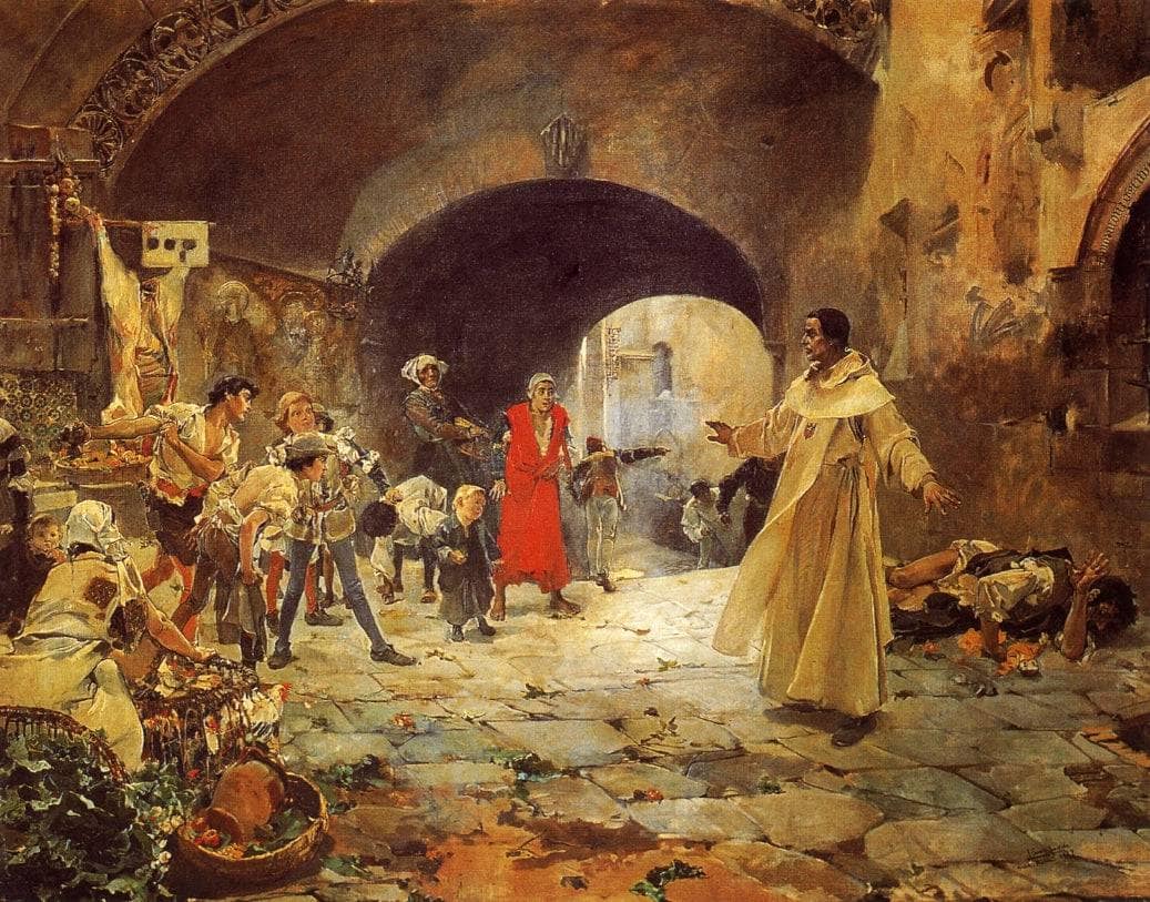 Father Jofré Protecting a Madman by Joaquín Sorolla — hand-painted cultural oil painting reproduction on canvas
