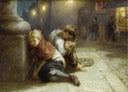 Fatigued Minstrels by Augustus Edwin Mulready — male oil painting wall art, Naturalism