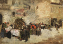The feast of the frittola (sketch) by Giacomo Favretto — hand-painted landscape oil painting reproduction on canvas