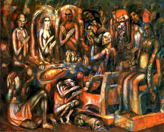 Feast of Kings by Pavel Filonov — hand-painted abstract oil painting reproduction on canvas