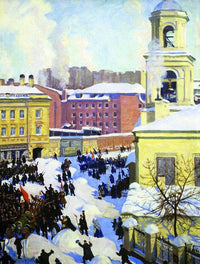 February 27 by Boris Kustodiev — hand-painted architectural oil painting reproduction on canvas