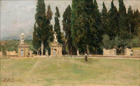 Poggio Imperiale Square by Federico Andreotti — hand-painted landscape oil painting reproduction on canvas