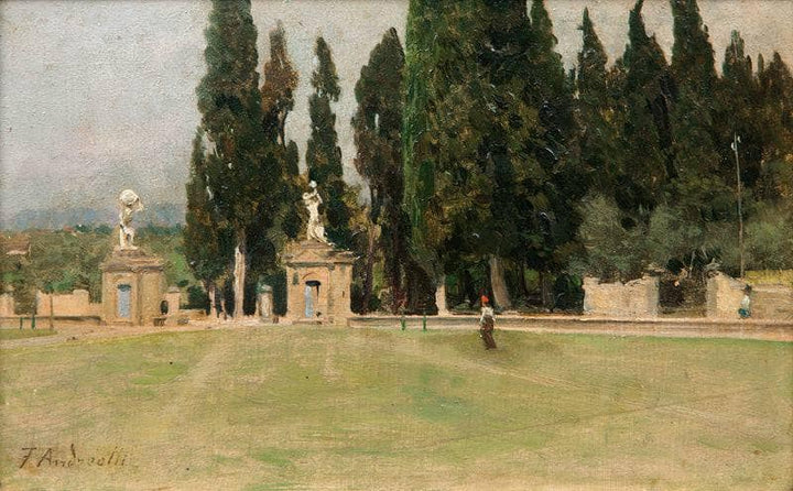 Poggio Imperiale Square by Federico Andreotti — hand-painted landscape oil painting reproduction on canvas