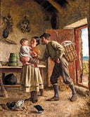 Feeding Hens, West of Ireland by Aloysius O'Kelly — group oil painting wall art
