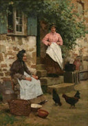 Feeding time by Albert Chevallier Tayler — hand-painted portrait oil painting reproduction on canvas