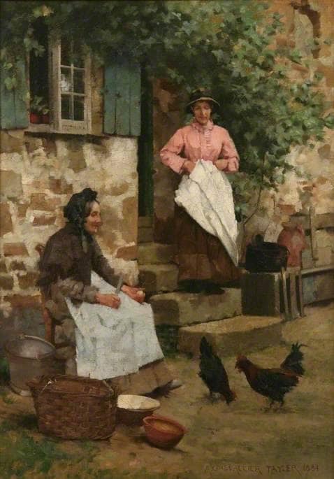 Feeding time by Albert Chevallier Tayler — hand-painted portrait oil painting reproduction on canvas