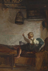 Boy with kitten