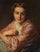 Portrait of a young woman in study