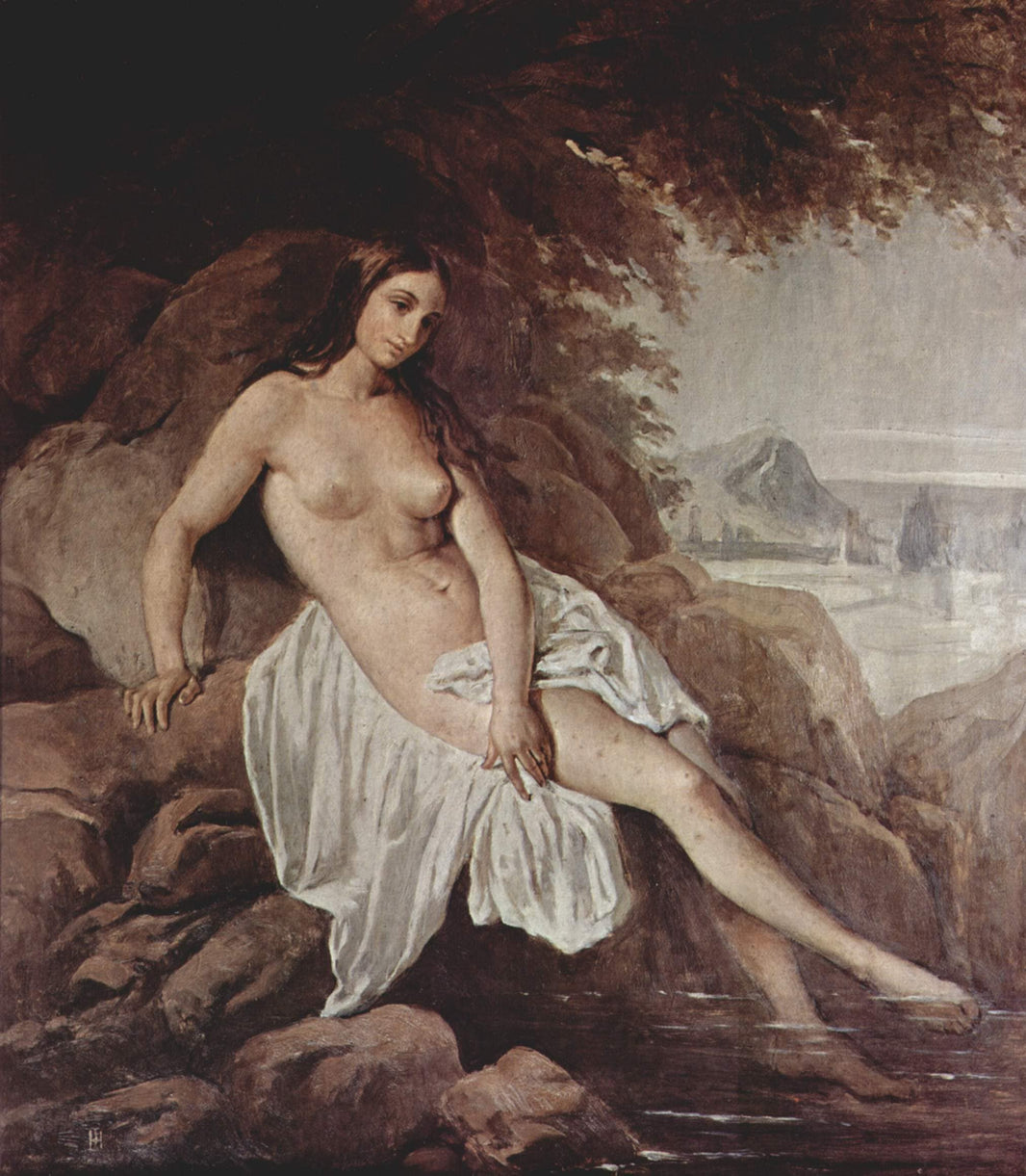 Female bather by Francesco Hayez — hand-painted portrait oil painting reproduction on canvas