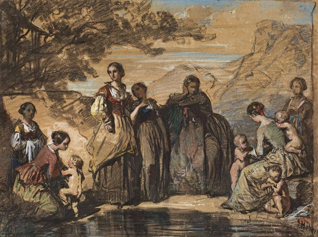 Female bathers by Ernest Hébert — hand-painted cultural oil painting reproduction on canvas