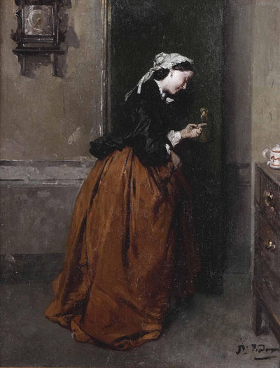 Female figure by Domenico Induno — oil painting reproduction