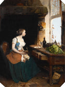 Female figure by Gerolamo Induno — hand-painted still oil painting reproduction on canvas