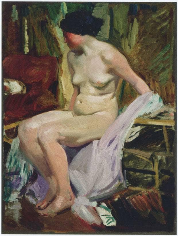 Female nude by Joaquín Sorolla — hand-painted nude oil painting reproduction on canvas
