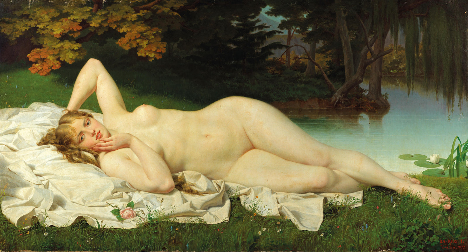 Female nude in a wide landscape