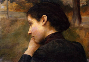 Female Profile. Studio For 'Lovers' (Autumn Evening) - Émile Friant