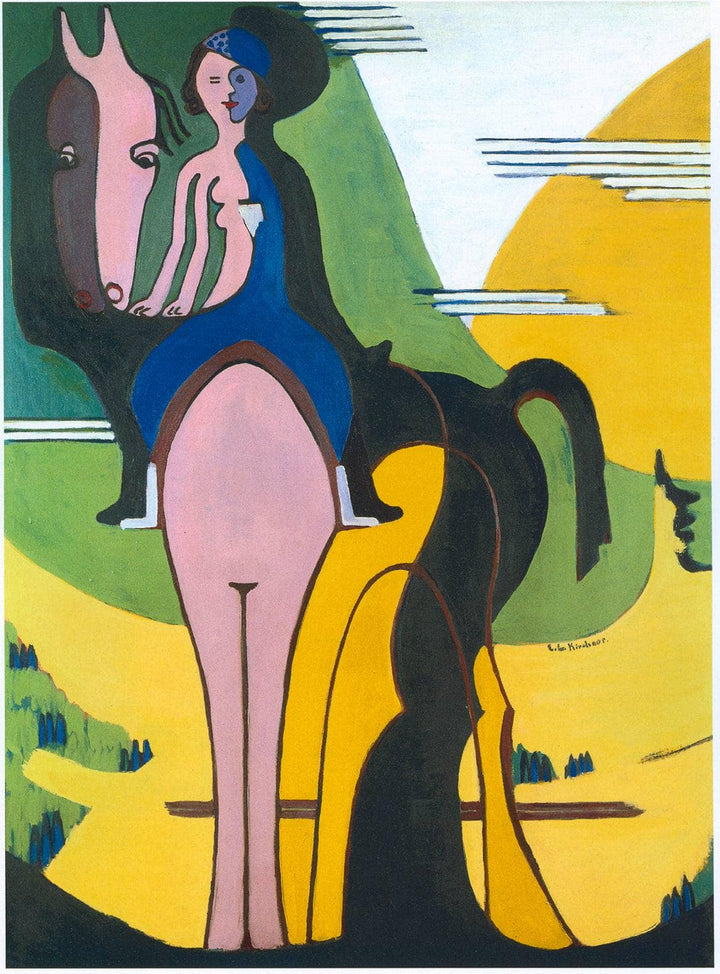 Female Rider by Ernst Ludwig Kirchner — hand-painted abstract oil painting reproduction on canvas