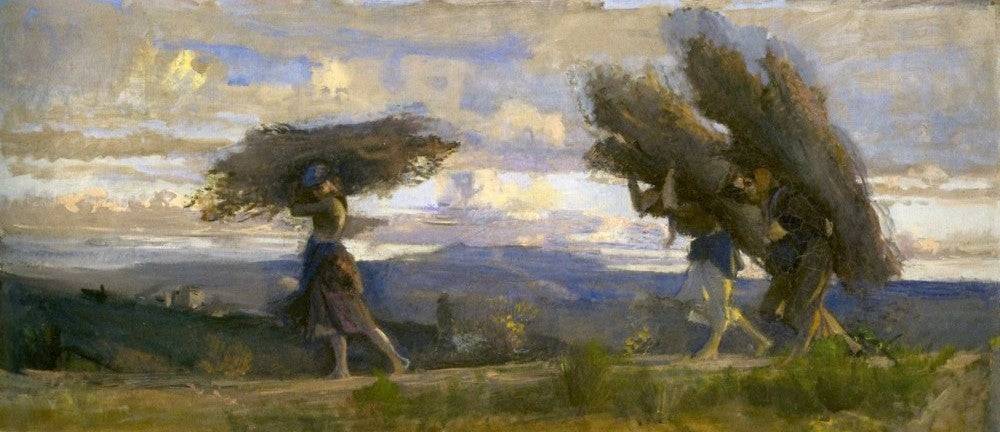 Female woodcutters with fagots