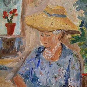 Femme Au Chapeau Dans Son Jardin À Pontoise