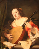 A Lady Playing the Lute by Ferdinand Bol — hand-painted portrait oil painting reproduction on canvas