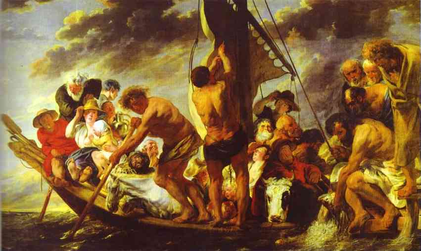 Ferry Boat to Antwerp by Jacob Jordaens — hand-painted cultural oil painting reproduction on canvas