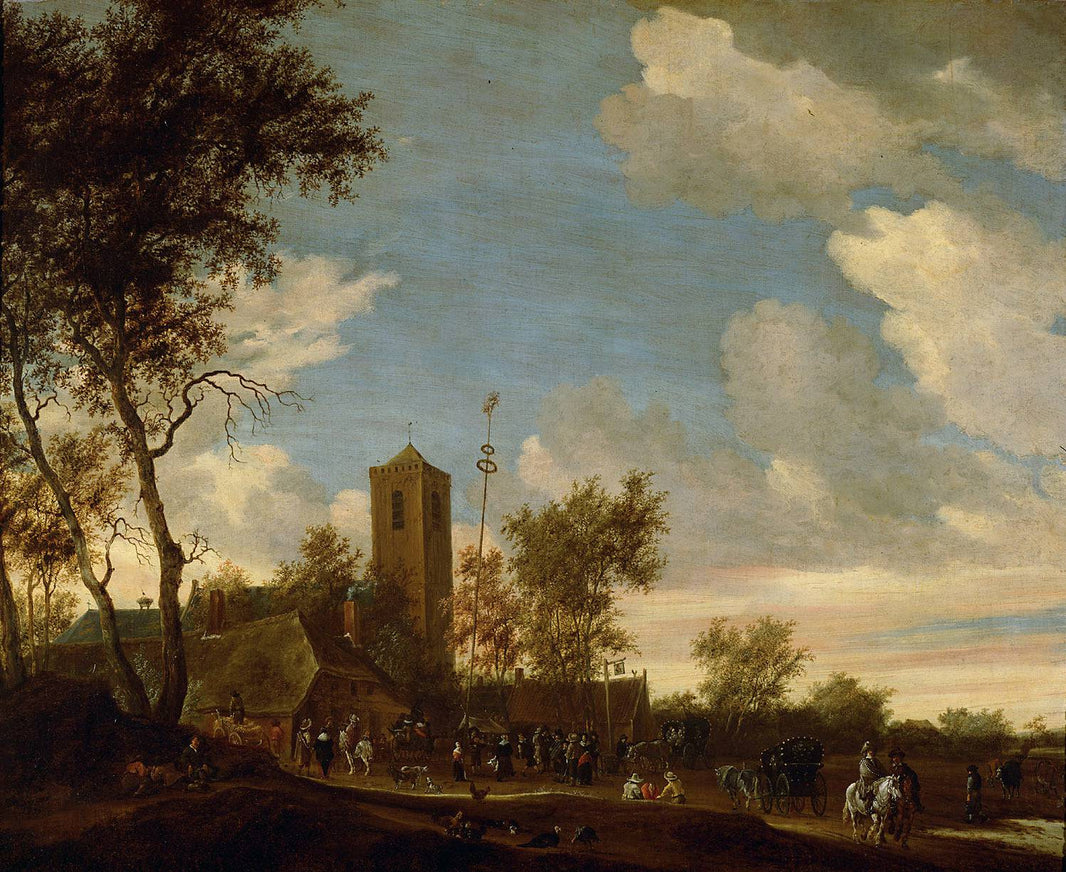 Fest Unter Dem Maibaum by Salomon van Ruysdael — hand-painted architectural oil painting reproduction on canvas