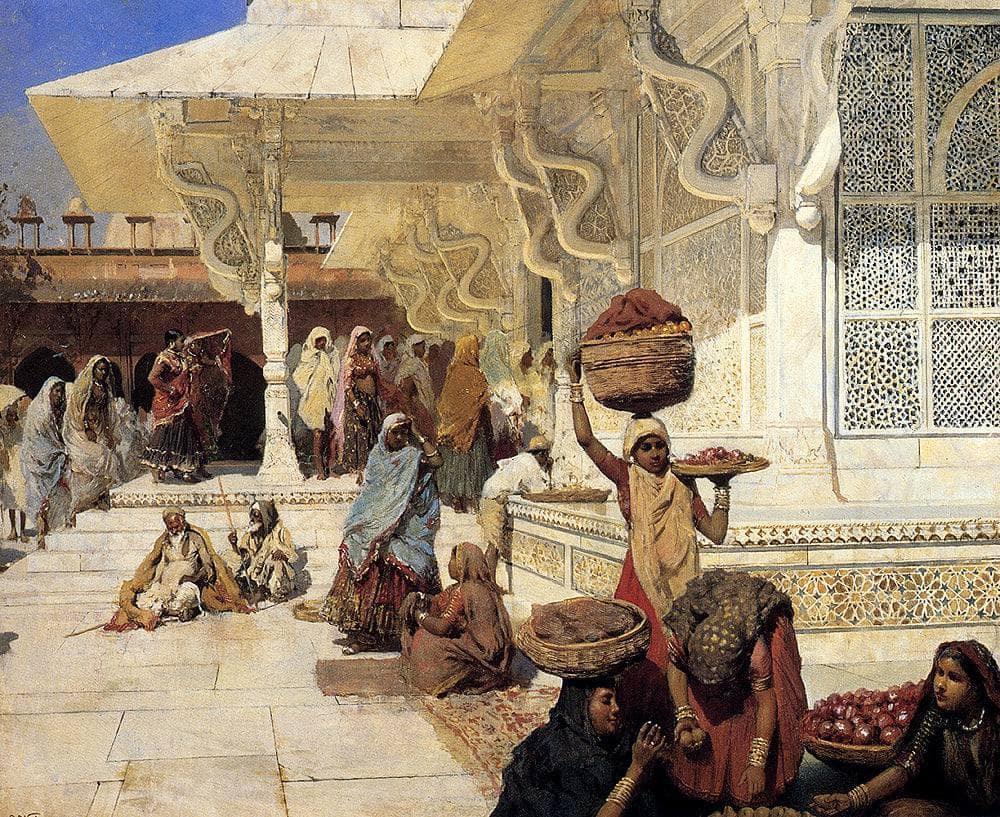 Festival At Fatehpur Sikri by Edwin Lord Weeks — hand-painted architectural oil painting reproduction on canvas
