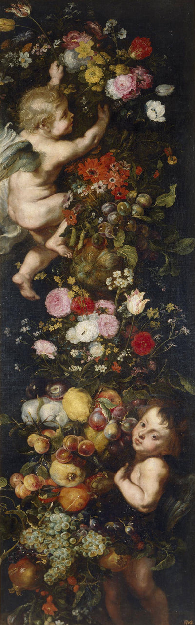 Festoon of Flowers and Fruits and Cherubs