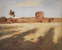 Field after Harvest. by Isaac Levitan — hand-painted landscape oil painting reproduction on canvas