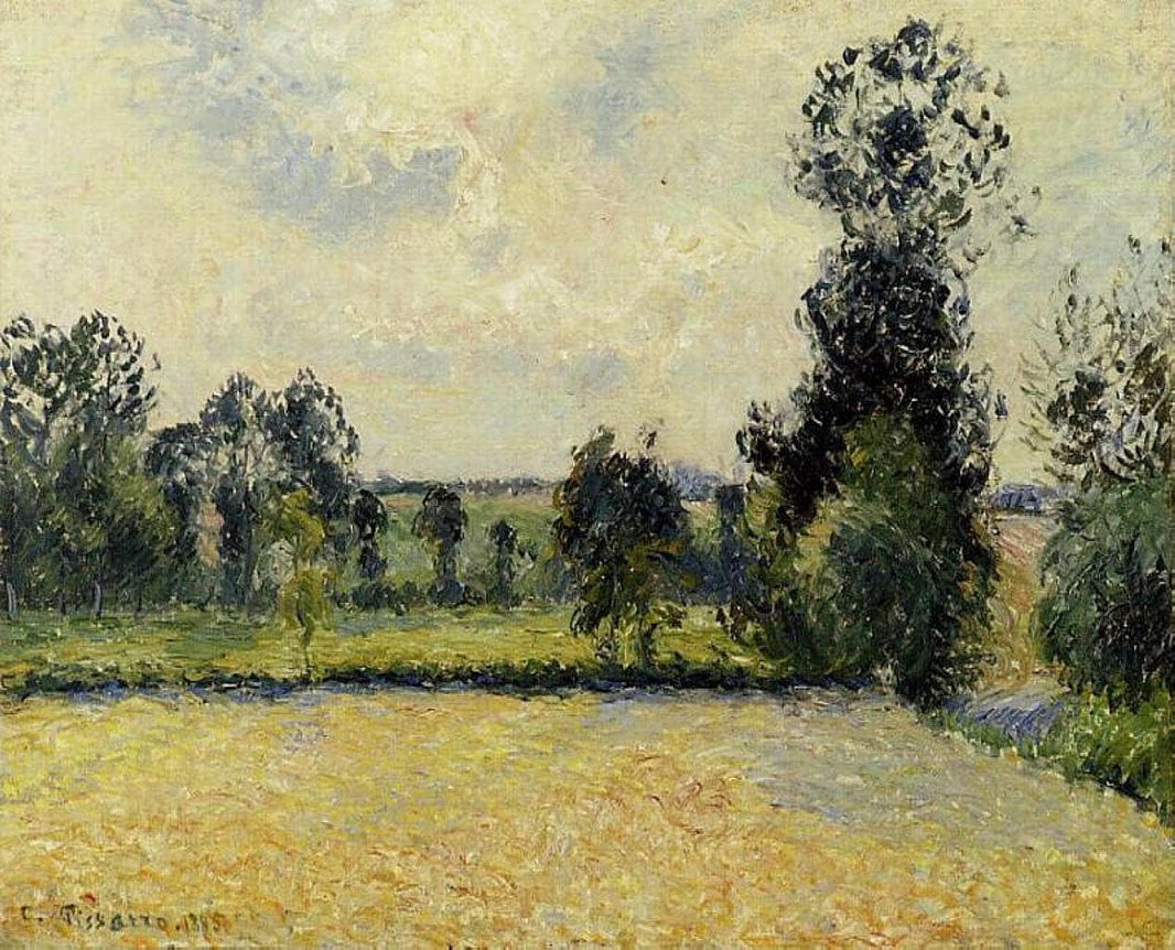 Field of Oats in Eragny by Camille Pissarro — hand-painted botanical oil painting reproduction on canvas