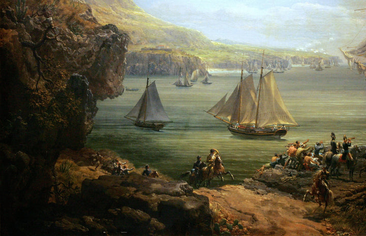Fight of the Poursuivante Against the British Ship Hercules, 28 June 1803 by Louis-Philippe Crépin — hand-painted landscape oil painting reproduction on canvas