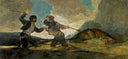 Fight With Cudgels by Francisco Goya, mountain oil painting wall art, Romanticism