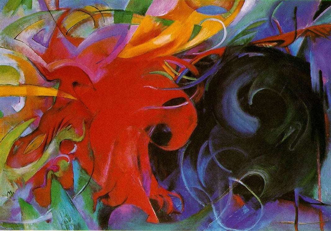 Fighting Forms by Franz Marc — hand-painted abstract oil painting reproduction on canvas