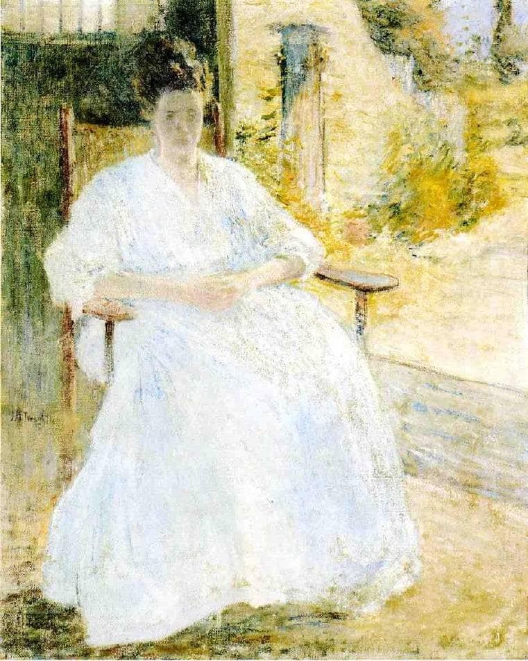 Figure in a Landscape by John Henry Twachtman — hand-painted portrait oil painting reproduction on canvas