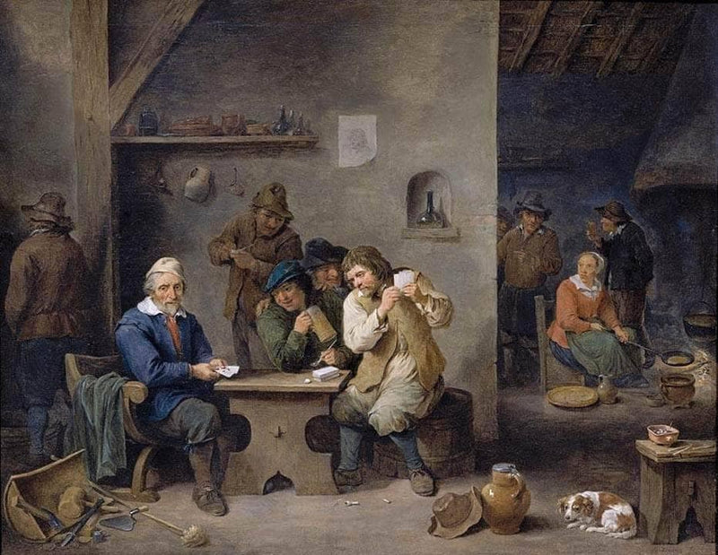 Figures Gambling in a Tavern on gallery wrap