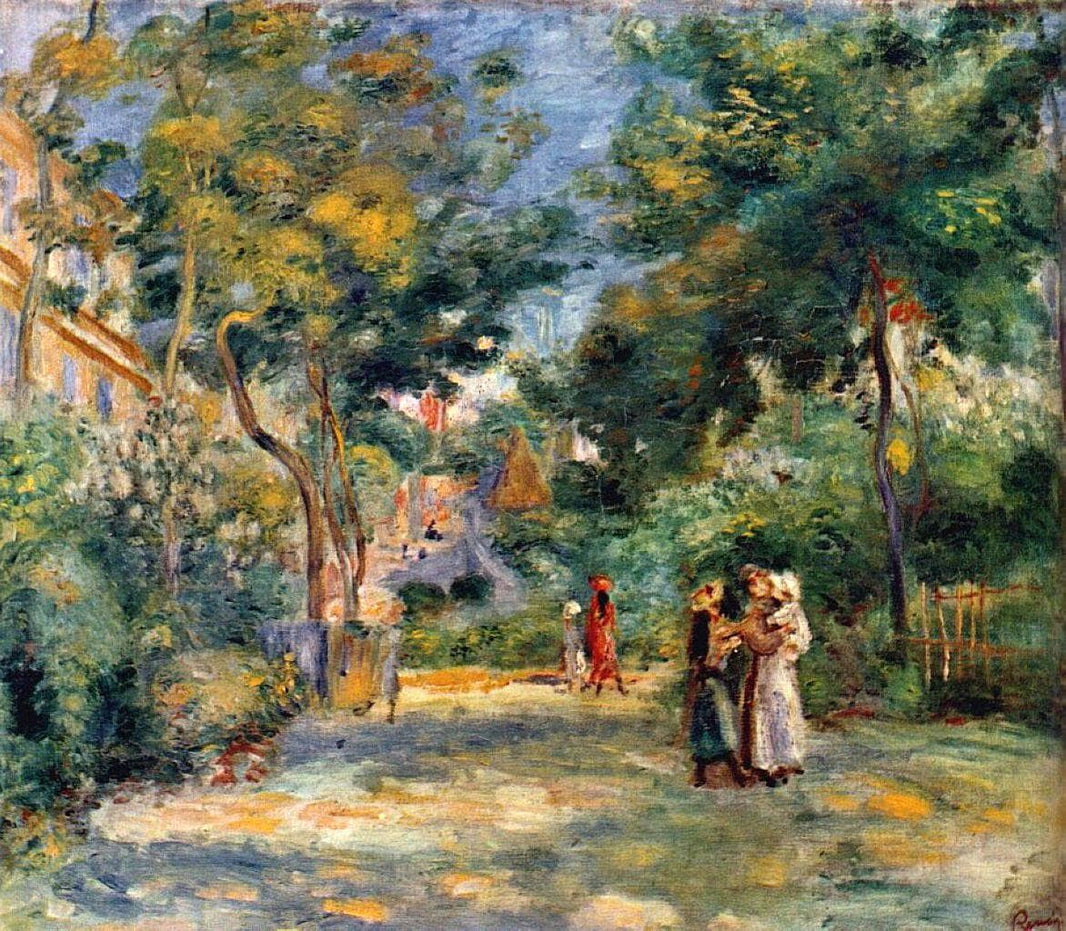 Figures in a Garden by Pierre-Auguste Renoir — hand-painted botanical oil painting reproduction on canvas