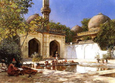 Figures in the Courtyard of a Mosque in bedroom