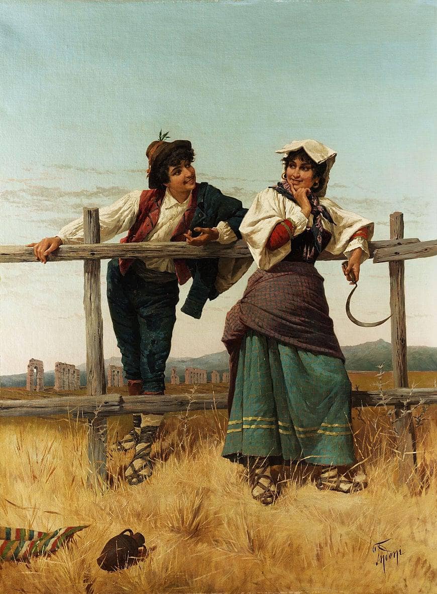 The amorous encounter by Filippo Indoni — hand-painted cultural oil painting reproduction on canvas