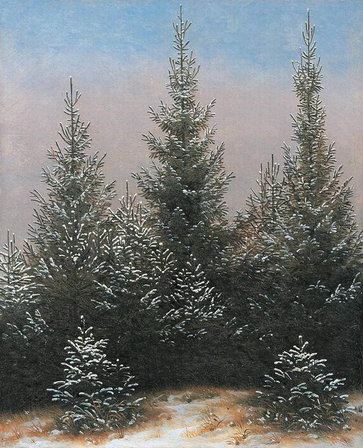 Fir Trees in the Snow by Caspar David Friedrich — hand-painted botanical oil painting reproduction on canvas