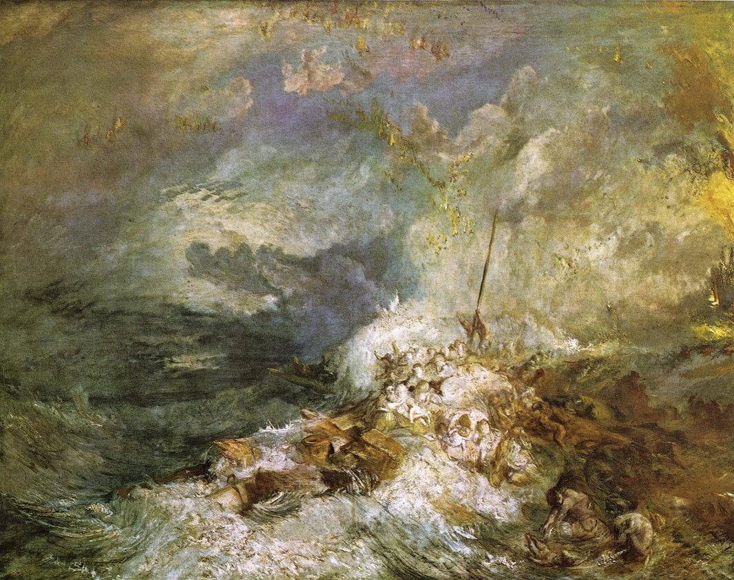 Fire at Sea by J.M.W. Turner — hand-painted landscape oil painting reproduction on canvas