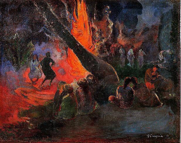 Fire Dance by Paul Gauguin — hand-painted abstract oil painting reproduction on canvas