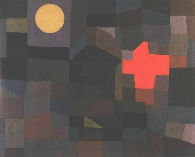 Fire, Full Moon by Paul Klee — hand-painted abstract oil painting reproduction on canvas