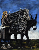 Firewood seller boy by Niko Pirosmani — hand-painted animal oil painting reproduction on canvas