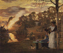 Fireworks Display by Konstantin Somov — hand-painted botanical oil painting reproduction on canvas