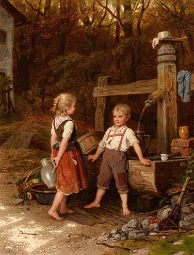 First, a kiss! by Meyer von Bremen — oil painting reproduction